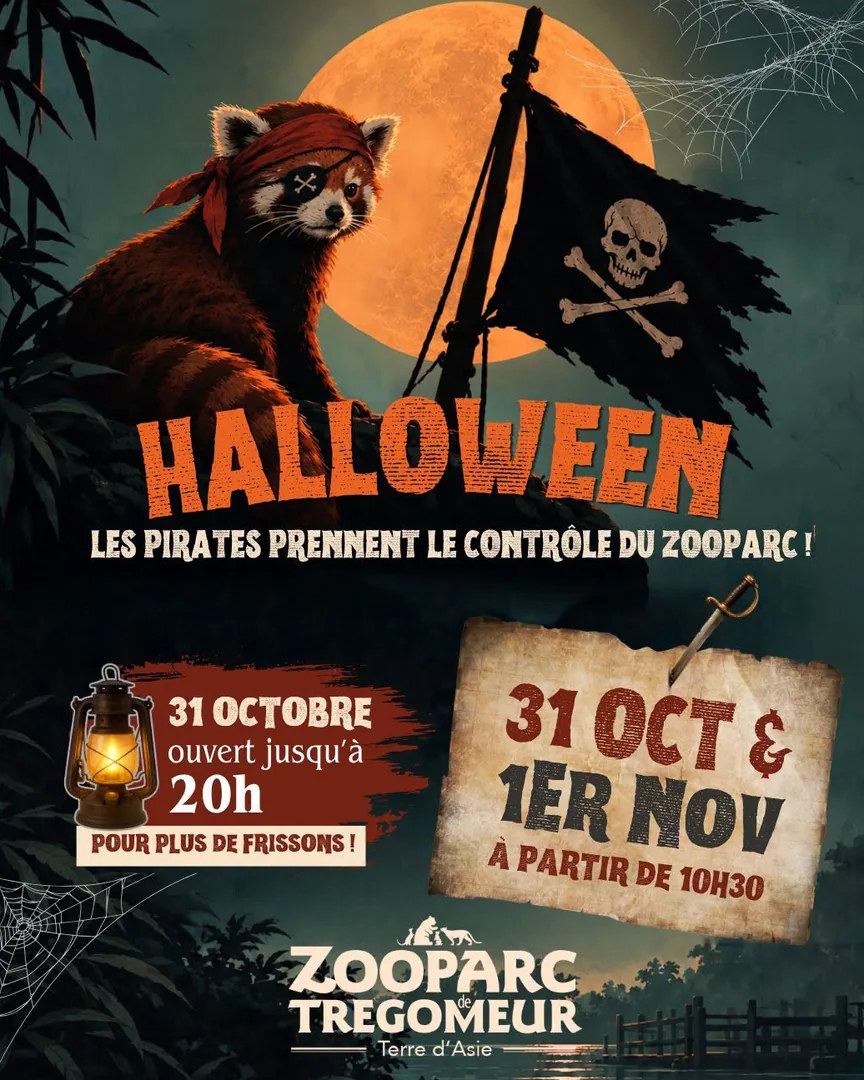 Halloween au ZooParc de Trégomeur : un panda roux pirate